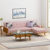 Mid-Century Modern Fabric Chaise Sectional - NH553213