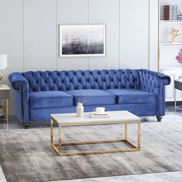 Tufted Velvet Chesterfield 3 Seater Sofa - NH224113