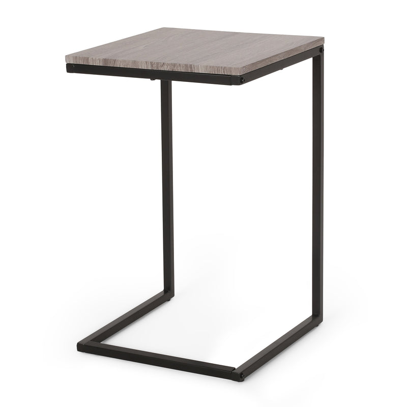 Modern Industrial C-Shaped Side Table - NH836413