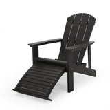 Outdoor Wood Adirondack Chair With Footrest - NH528213