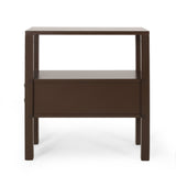 Contemporary Wooden Side Table with Drawer - NH426413