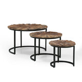Modern Industrial Wooden Set of Nested Tables - NH517213