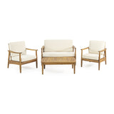 Outdoor Acacia Wood 4 Seater Chat Set with Coffee Table - NH546213