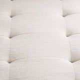 Mid-Century Modern High Back Fabric Settee with Nailhead Trim - NH777213