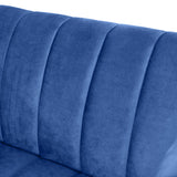 Velvet Love Seat and Club Chairs Living Room Seating Set - NH657213