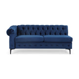Contemporary Velvet 3 Seater Sectional Sofa with Chaise Lounge - NH621213