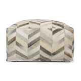 Handcrafted Boho Cowhide Pouf - NH918213