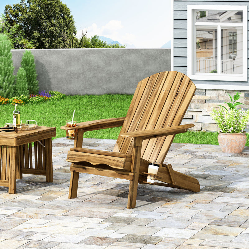 Outdoor Acacia Wood Folding Adirondack Chair - NH348213