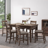 Farmhouse Wood Counter Height 7 Piece Dining Set - NH207413