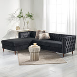 Contemporary Tufted Velvet Sectional Sofa with Storage Chaise Lounge - NH028213