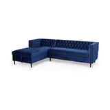 Contemporary Tufted Velvet Sectional Sofa with Storage Chaise Lounge - NH028213