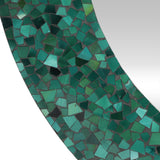 Boho Handcrafted Round Mosaic Wall Mirror, Green - NH184413