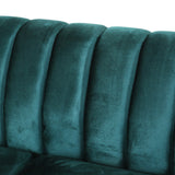 Modern Glam Velvet Channel Stitch Sectional Sofa Set - NH834413