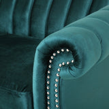 Modern Glam Velvet Channel Stitch Sectional Sofa Set - NH834413