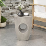 Outdoor Contemporary Lightweight Concrete Accent Side Table - NH767213