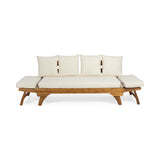 Outdoor Acacia Wood Expandable Daybed with Water Resistant Cushions - NH739213