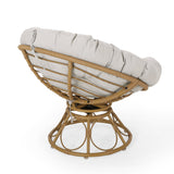 Outdoor Papasan Swivel Chair with Water Resistant Cushion - NH630313