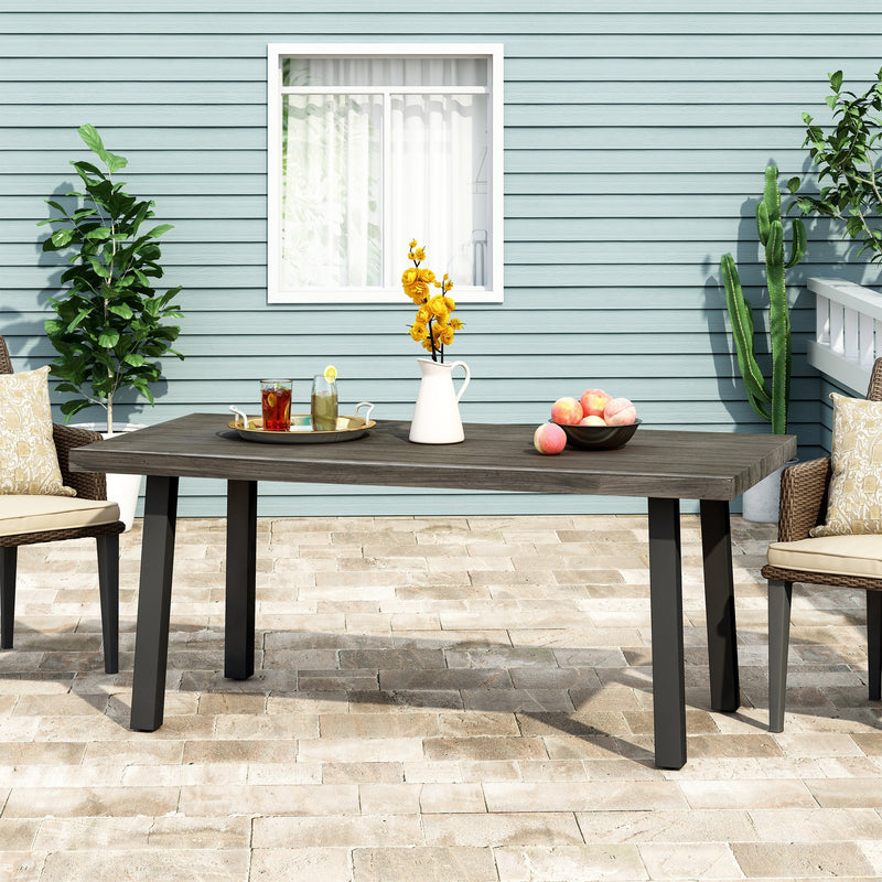 Outdoor Modern Industrial Aluminum Dining Table - NH940313