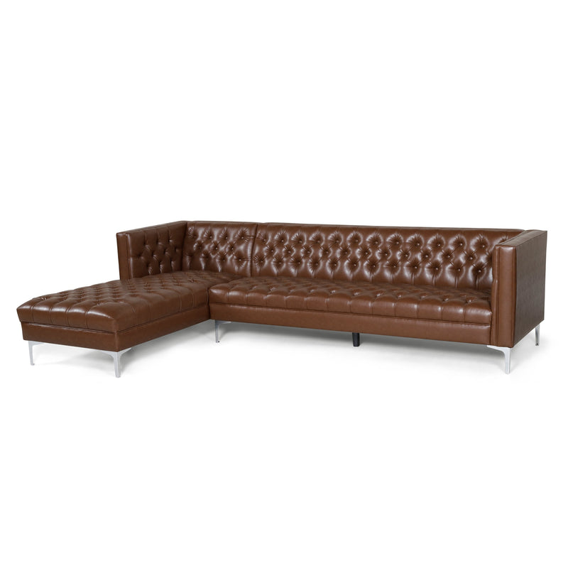 Contemporary Tufted Chaise Sectional - NH825413