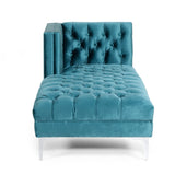 Contemporary Tufted Velvet Chaise Sectional - NH035413