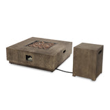 Square Wood Finish Propane Fire Pit - NH928213