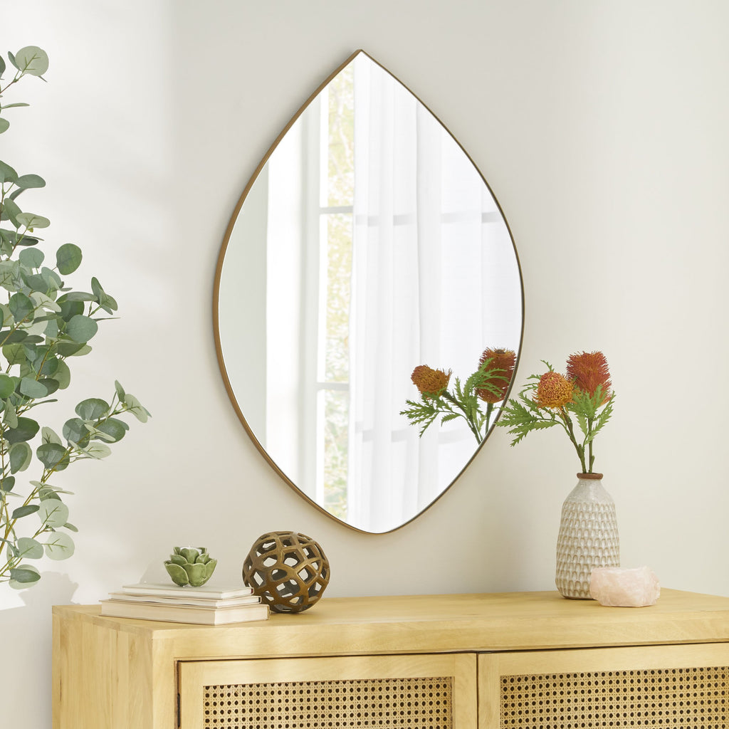 Contemporary Teardrop Wall Mirror NH494313 Noble House Furniture