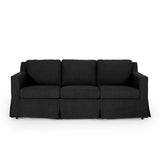 Contemporary Fabric 3 Seater Sofa with Skirt - NH749413