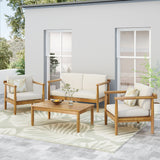 Outdoor Acacia Wood 4 Seater Chat Set - NH868313