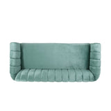 Modern Glam Velvet Channel Stitch 3 Seater Sofa - NH768413