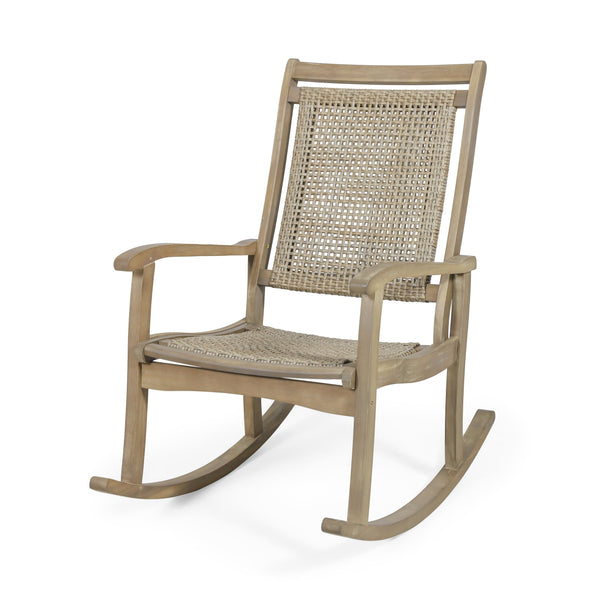 Outdoor Rustic Wicker Rocking Chair - NH431313