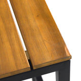 Outdoor Modern Industrial Acacia Wood Bar Stools (Set of 2) - NH202313