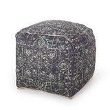 Traditional Handcrafted Chindi Cube Pouf - NH704413