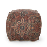 Traditional Handcrafted Chindi Cube Pouf - NH704413