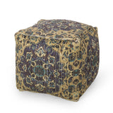 Traditional Handcrafted Chindi Cube Pouf - NH704413