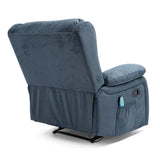 Contemporary Pillow Tufted Massage Recliner - NH681413