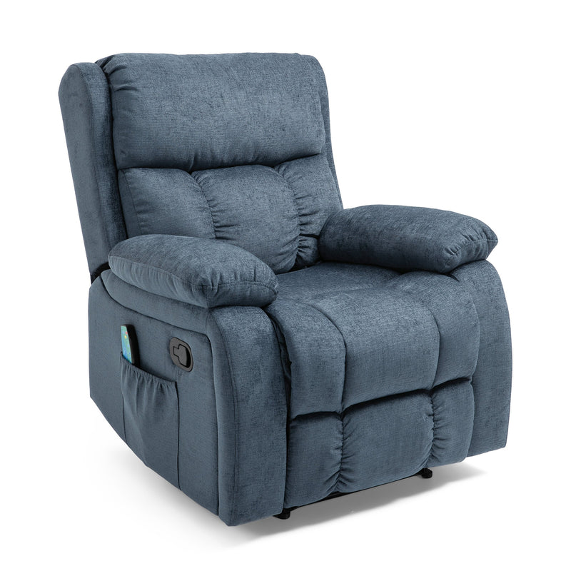 Contemporary Pillow Tufted Massage Recliner - NH681413