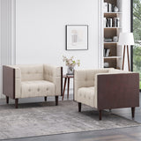 Contemporary Tufted Club Chairs, Set of 2 - NH488413