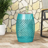 Outdoor Lace Cut Side Table with Tile Top - NH450313