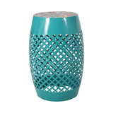 Lace Cut Side Table with Tile Top - NH750313