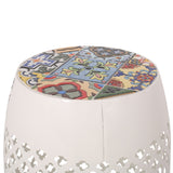 Outdoor Lace Cut Side Table with Tile Top - NH450313