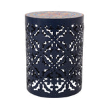 Lace Cut Side Table with Tile Top - NH360313