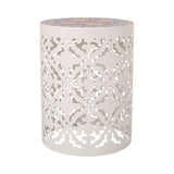 Lace Cut Side Table with Tile Top - NH360313