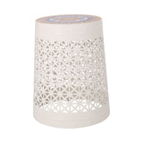 Outdoor Lace Cut Side Table with Tile Top - NH660313