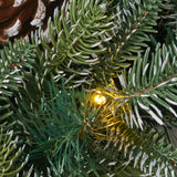 24" Mixed Spruce Pre-Lit Warm White LED Artificial Christmas Wreath with Pine Cones - NH816313