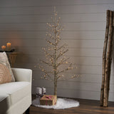 5-foot Pre-Lit 186 Warm White LED Artificial Christmas Twig Tree - NH476313