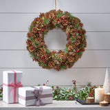 18.5" Pine Cone and Glitter Unlit Artificial Christmas Wreath - NH366313