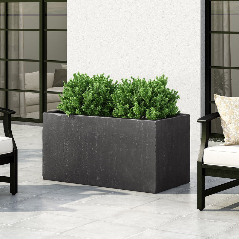 Outdoor Modern Cast Stone Rectangular Planter - NH013313