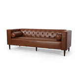 Contemporary Tufted Deep Seated Sofa with Accent Pillows - NH253313