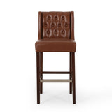 Contemporary Wingback Faux Leather Barstools (Set of 2) - NH362313