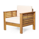 Outdoor Acacia Wood 4 Seater Chat Set with Cushions - NH150413